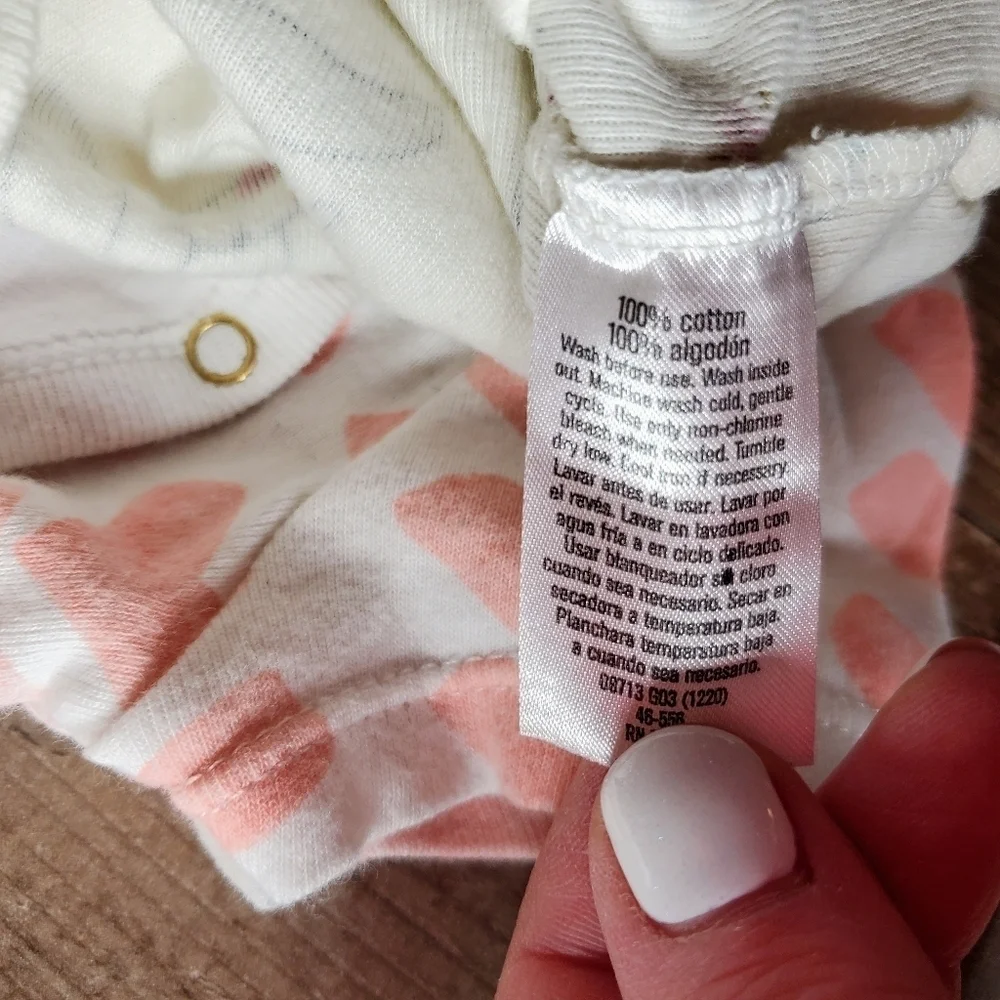 Gerber Baby Girl Pink and White Fox Onesies Bundle Size 6-9m 100% Cotton